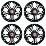 PRIGAN 15 Inch Chrome with Black Wheel Cover (Available in 12, 13, 14, 15, 16 Inch) Universal Model Wheel Cap (Set of 4 Pcs) (Sharp Black Chrome 15)