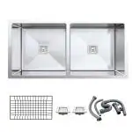 RESPITE Handmade Kitchen Sink/Double Bowl/Size 37