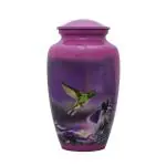 Asif Handicrafts Beautiful Cremation Great Urn for Women with Bird a purple background. (1.200'' Kg Included Bag)