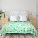 Roma Puf Light Green Polyester 200 Gsm Printed Reversible Microfiber Ac Bed Comforter, 100 X 90 Inch