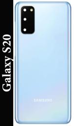 FRIENDZZWORLD Cloud Blue Glass With Camera Ring Lens Back Panel For Samsung Galaxy S20