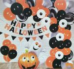 Jagmag Orange,Black Halloween Party Decoration Set, Party Favor Supplies, With Latex Balloon, Black Boo Foil Balloons Ghost Banner Tassel Honeycomb, For Halloween Theme Party (Set Of 40)