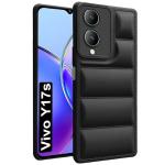 Hupshy Back Case Cover for vivo Y17s | Compatible for vivo Y17s Back Cover | Matte Soft Case | Liquid Silicon Puff Case for vivo Y17s with Camera Protection | (Black)