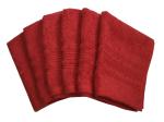 Lushomes Hibiscus Red Super Soft Cotton and Fluffy Face Towel 12 inch x 12 inch (Pack of 6)