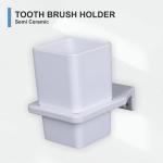 Asiatique Semi Ceramic Wall-Mounted Toothbrush Holders for Bathroom, washbasin Organizer and Brush Stand
