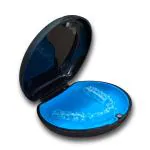 SNOW WHITE DENTAL ALIGNER/RETAINER CASE , MULTI-PURPOSE STORAGE BOX WITH SILICONE BASE (BLACK)