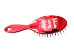 Beutifly Text Printed Red Oval Shape Tangle Hair Brush For Kids