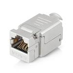 SETH ENTERPRISES Keystone Module Jacks - CAT6A Shielded Keystone Jack RJ45 Cat 6A Ethernet Module 10 Gbit with Shielded Metal Housing (12 Pcs)