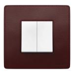Kolors 7 Module Leather Cover Plate, Premium Modular Switch Plate & Inner Plate (Burgundy Red) [Kredo] [These modular plates are only compatible with KREST & KLASSIC Switches]