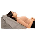 FOVERA Adjustable Acid Relux Bed Wedge Pillow (Grey Velvet)