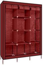 TINNITUS Mezire Pp Wine Red Do-It-Yourself Collapsible Wardrobe(Wine Red)
