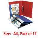 SVS Ring Binder File, 2D A4 Size Tough & Durable A4 Size Ring Binder Box Board File - Pack of 12