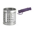 FIRST FRONT Stainless Steel Cutlery Holder With 20 Mtr Clothe Rope and (Multicolour, Pack of 2)