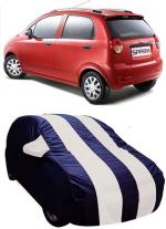 AUTO-SAFE White Fabric Car Cover for Chevrolet Spark (with Mirror Pockets)