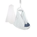 beetot New Born Baby Swing Cradle (jhula) | Cradle Cloth with Removable Mattress Bed, Mosquito net, Spring and Triangle Hanger | Weight Capacity up to 20kg | Age from 0-12 Months (Light Navy)