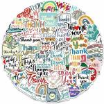 iDream Self-Adhesive Thank You Theme DIY Stickers for Suitcase Laptop Bicycle Helmet Waterproof Sticker (Set of 50)