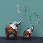 Kaptown Kreations Iron Handmade Handpainted Multicolor Elephant Bell Set Of 3 For Table Decor, Home Decor (8x4x18) Inch