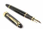 Ledos Jinhao X450 Black Metal and Rubber Fountain Pen Waves with Golden Trims