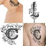 Ordershock Waterproof LC Name Letter Temporary Body Tattoo (Pack of 2)