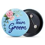 Zyozique Team Groom Badges, Groom Badges For Wedding Decorations, Bachelor Party Button Pins (Pack Of 6)