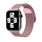 LIDDU Stainless Steel Smart Watch Strap for Apple iWatch Series 7 6 5 4 3 2 SE (Rose Gold)