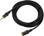 JAMUS AUX Cable 10 m 3.5mm Male to Female 10 Meter Stereo Aux Extension Cable Compatible with Headphone, MobilePhone, Car Stereo, Home Theatre & More,Black,1pc Pack. (10 Meter) (Compatible with computer, Black, One Cable)