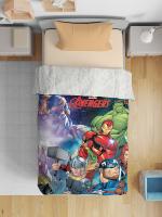Marvel Cartoon Printed Ac Single Blanket 1 Pc(140cm X 220 cm) Unisex - Avengers