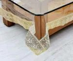 PVC Transparent Table Cover with Silver Lace (Centre Table(40 X 60 Inch))