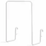 ABOUT SPACE Peg Board Book Stand - Magazine Rack | Newspaper Holder | Catalogue Stand for Home, Office, Cook Book Holder for Kitchen - File Organiser and Storage (White - L 13 x B 5.5 x H 18.5 cm)