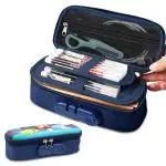 Hasthip Black Large Capacity Pencil Case With Combination Lock Cartoon Dinosaur Pouch