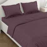 Haus & Kinder 100% Cotton Plain Solid Bedsheet for King Size Bed | 300TC 1 Flat Bedsheet King Size (108 x 108 inches) and 2 Pillow Covers |Bedsheet for Double Bed King Size | Plum