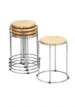 NGFC Metal Frame Wooden Stool Set of 5