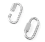 FITCOZI Silver Stainless Steel Multi Purpose Carabiner Keychain Connector - 2 inch (pack of 5)