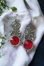 Ventrix Red Stone Earrings - Radiance and Elegance in Sunshine Hues