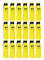 Kartual Return Gift In Bulk | Smiley Water Bottle For School Kids - Pack of 18, Yellow