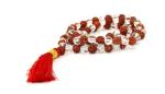 Feel Touch Mart Spfatik Rudraksha Mala Hand Knotted Original Lab Certified for Men & Women 108+1 Bead Spfatik Rudraksha Jaap Mala