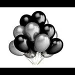 sv traders HD Metallic Finish Balloons Black 10+Silver 10 for Birthday / Anniversary Party (Set -20)