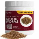 Tunai Superior Freeze Dried Blood Worms for Tropical Fishes Like Arowana, Oscar, Gold Fish, Flowerhorn, and Discus 25g