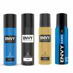 ENVY Dark Deo, Rush Deo, Nitro Deo, Noir Deo -120ML Each (Combo Pack of 4) | Long Lasting Deodorant for Men