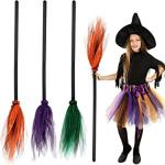 Kaku Fancy Dresses Halloween Witch Broom - 3pcs | Assorted Witch Broomstick Wizard Flying Broom Stick | Halloween Cosplay Costume for Haunted Horror Costume Decoration Supplies
