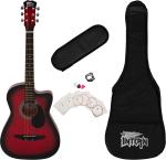 intern INT-38C-RD-G Acoustic Guitar Linden Wood Linden Wood Right Hand Orientation  (Red)