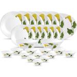 LAOPALA Pack of 27 Glass Diva Amber lily Dinner Set (Multicolor, Microwave Safe)