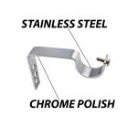 Rawk Stainless Steel Shine Curtain Rod Brackets,Curtain Bracket Parda Holder,Curtain Finial Rod Pocket Finials Designer Door and Window Rod Support Fittings,Curtain Rod Holders (Brown Color,Pack of 2)