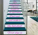 CVANU Letters Wall Decor Stickers Stair Decals Quotes Stairway Decals for Stair Decor