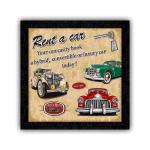 Pnf Wood Framed Poster Of Vintage Garage Retro Poster P-14, 13 X 13 Inch
