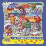 ABYZ Hidden Objects People With Umbrellas In The Rain puzzle For Kids