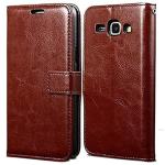 TRIFTY Brown Leather Shock Proof Flip Case Back Cover for Samsung Galaxy ON5|MOBILE COVER|COVER|BACK COVER|MOBILE CASE|FLIP COVER
