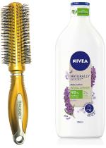 Bingeable Saloon Hair Brush Niv Ea Natural Oats Body Lotion - 350 Ml (Set Of 2)