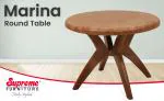 Supreme Furniture Marina Plastic Round 4 Seater Dining Table (Sandalwood)