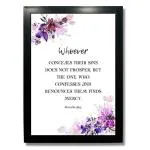 Kagaz Kala - Bible Verses Wall Frames - Bible Verses Wall Decor for Prayer Room Living Room Office - Christian Home Decor (Proverbs 28:13 - Whoever conceals)